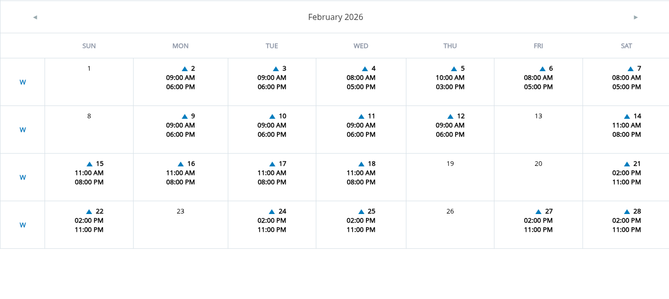 Example of a good calendar screenshot